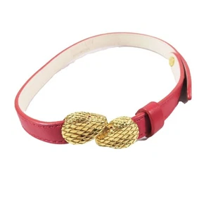 BVLGARI Serpenti Forever Leather Bracelet Bangle Gold Snake Red - Picture 1 of 6