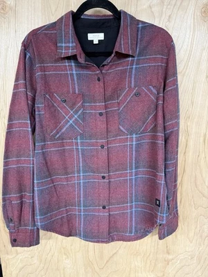 Camisa de franela Roark Alpine para mujer grande roja y azul bolsillos con botones a presión Foto 1 de 4