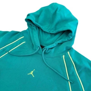 Jordan Teal Cropped Hoodie with Neon Piping Athletic Sporty Streetwear Size L - Picture 1 of 8