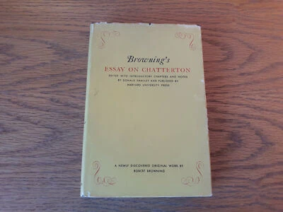 Browning's Essay On Chatterton Donald Smalley 1948 Пылесос в твердом переплете - Изображение 1 из 4
