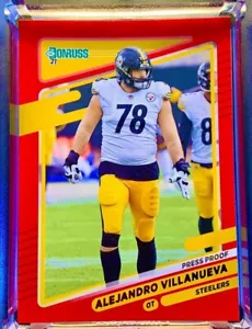 ALEJANDRO VILLANUEVA DONRUSS PROVA STAMPA ROSSO COME ZECCA ACCIAIO PITTSBURGH - Foto 1 di 1