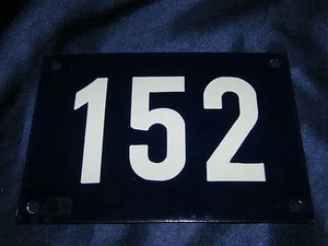 EMAILLE Nummer 152 14x10cm EMAIL HAUS SCHILD HAUSNUMMER PARZELLE SCHREBERGARTEN - Bild 1 von 2