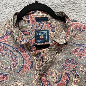 Ralph Lauren Chaps Shirt Mens L Colorful Paisley Abstract Artsy Retro - Picture 1 of 8