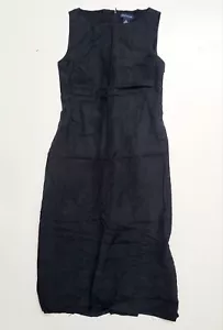 Vintage ANN TAYLOR Womens 4 100% Silk Evening Midi Dress Black Cocktail Gown - Picture 1 of 10