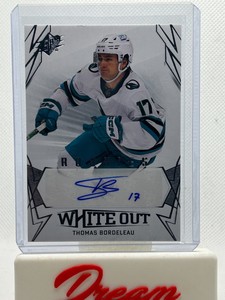 2022-2023 Upper Deck SPX White Out Rookie Thomas Bordeleau #17 #WOR-TB Sharks