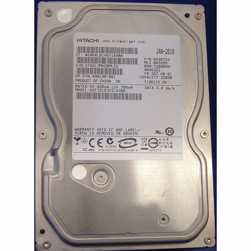 498140-001 - HP 320GB 7200 RPM SATA 3.5" HDD - Image 1 of 1