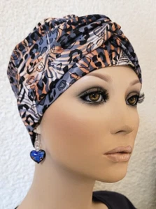 DAMEN CHEMO MÜTZE TURBAN Kopfbedeckung Chemotherapie Krebs Chemomütze Kira - Bild 1 von 5