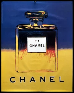 1997 * Manifesto Poster Originale "Andy Warhol - CHANEL N°5, Blu Giallo" (A-) Fr - Foto 1 di 6