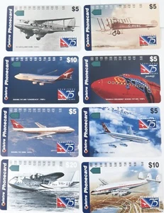1993 Telstra Set 8 "QANTAS 75 Years" Unused Mint Phonecards - Picture 1 of 1