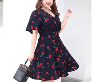 CHERRY PRINT DRESS - Picture 1 of 3