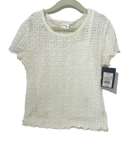 Art Class Girls T-shirt Crochet Lace - Color Off-White -W/inner tank top - M (8) - Picture 1 of 9