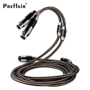 Pair Hi-Fi 6N OCC Silver Plated Audio Balanced XLR Cable Carbon Fiber Connector - Picture 1 of 7