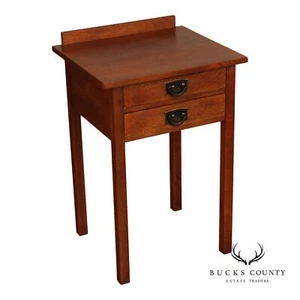 Stickley Mission Collection Oak Two-Drawer Tall Nightstand - Picture 1 of 12