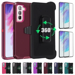 Für Samsung Galaxy S21 FE 5G Hülle Hybrid Hart Gürtelclip Cover mit Displayschutz - Bild 1 von 54