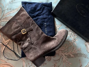 Prada Boots Brown Leather Sz EUR 37 - Picture 1 of 24