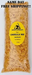 CANDELILLA WAX FLAKES ORGANIC VEGAN by H&B Oils Center PASTILLES 100% PURE 12 OZ - Picture 1 of 12