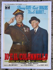 ORIGINAL MANIFEST LEINWAND FILM "ICH UND DER OBERST" - KAYE - 1958 - (KOMÖDIE) - Bild 1 von 1