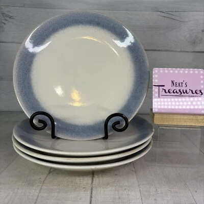 Juego de 4 platos de cena de gres banda azul reactiva Martha Stewart PERRY STREET BLUE Foto 1 de 4