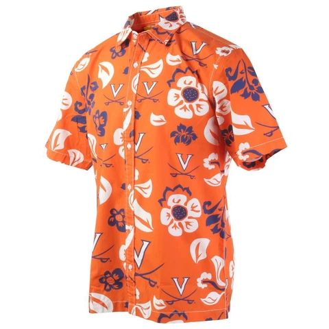 Men's University of Virginia Cavaliers Floral Shirt Button Up Beach Shirt Cover