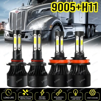 LED Headlight Kit Bulbs For Kenworth T660 T600 T370 T270 T170 T470 Hi/Low Beam - Image 1 of 4