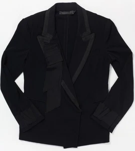 Donna Karan Stretch Wool Formal Blazer Made in Italy Black US10 - Picture 1 of 24