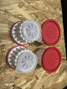 TUPPERWARE JEL-ETTE JELLO DESSERT MOLD CUPS W/SEALS SET OF 4 # 297 VTG - Picture 1 of 4