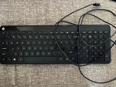 HP Black Desktop Slim Wired QWERTY Keyboard  - Image 1 of 4