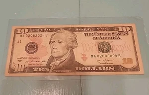 February 8, 2024 Birthday / Anniversary Date Note Fancy Serial $10 Dollar Bill - Picture 1 of 3
