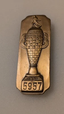 1951 Indianapolis 500 Bronze Pit Badge. #5957 - Image 1 of 4