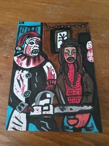 Zeichnung Gemälde Terrifier 3 Sienna Vs Art The Clown Chainsaw Horror Neca Santa  - Bild 1 von 1