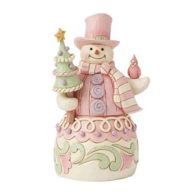 Jim Shore Pastel Winter Wonder's - Heartwood Sweets Snowman Figurine 6017019 New