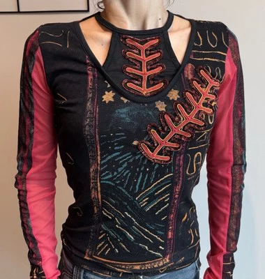 Blusa Save The Queen Malla Vintage Top Vanguardia Boho Italiana Halter y2k Foto 1 de 4