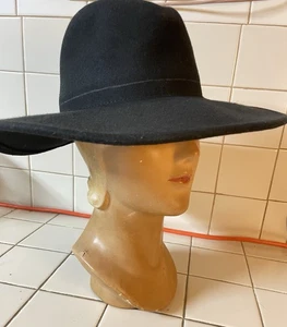 Lucky Soho Hut breite Krempe Wollfilz Fedora Ranch Boho Cowgirl One Size schwarz - Bild 1 von 8