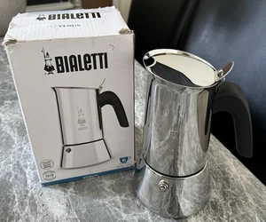 Bialetti Venus ~ 6 tazas de acero inoxidable estufa de inducción cafetera olla Moka - Imagen 1 de 5