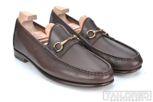 CARMINA Brown Leather Mens Hand Sewn Bit Loafer Dress Shoes - UK 9.5 / US 10.5 - Picture 1 of 10