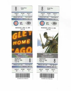 Chicago Cubs vs Cincinnati Reds Unused Baseball Tickets from 4/22/2009 - Picture 1 of 2