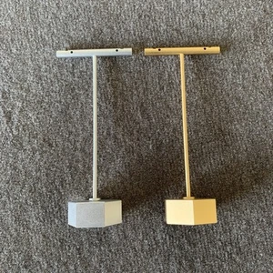 Earring Display Stand T-Bar Hanger Silver & Gold Tone Metal 2 Set 5.3" Height - Picture 1 of 5