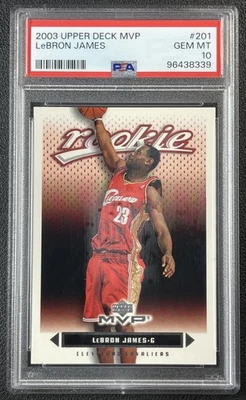LEBRON JAMES PSA 10 2003-04 UPPER DECK MVP #201 ROOKIE RC CAVALIERS 339 - Image 1 of 2