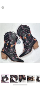 Arula Amber Weite Wade in Schwarz Bestickt Stiefel Größe 11W - Bild 1 von 6