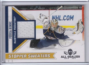 PEKKA RINNE 2011 PANINI ALL GOALIES STOPPER SWEATERS GAME USED JERSEY - Picture 1 of 1