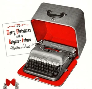 PRINT AD 1949 Remington Rand De Luxe Portable Typewriter Christmas 6.5 x 10 VTG - Picture 1 of 2