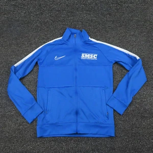 Nike Jacket Youth Large Blue Dri-Fit Full Zip Long Sleeve Mock Neck Casual Boys - Picture 1 of 9
