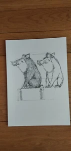 Ex-Libris UDERZO ,  Astérix , crayonnés sanglier - Picture 1 of 2