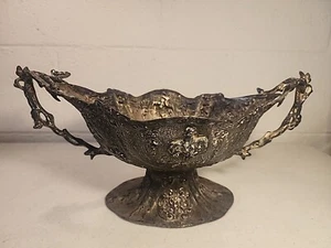 Antique International Silver Co. Barbour S.P. Co. Large Ornate Handled Compote - Picture 1 of 10