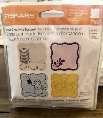 Fiskars Stamp Die cut Letterpress Expansion Pack Fuse Creativity System #0189 - Image 1 of 2
