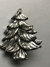 Vintage DO Signed Etched Pewter Simple Christmas Tree Pin Brooch – marked on  