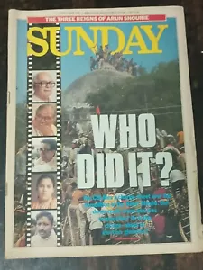 REVISTA INDIA INGLÉS: DOMINGO OCTUBRE 1993 BABRI MAJID DEMOLICIÓN ¿QUIÉN LO HIZO? - Imagen 1 de 9