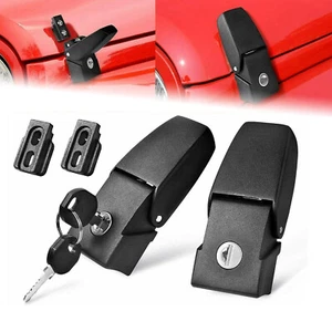 2X Locking Hood Catch Latch Buckle Pins Lock For Jeep Wrangler JK JKU 2007-2017 - Picture 1 of 7