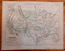 Antique 1869 United States US Map From France