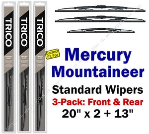 Wiper Blades 3pk Front Rear Standard 2006-2010 Mercury Mountaineer - 30200x2/130 - Picture 1 of 1